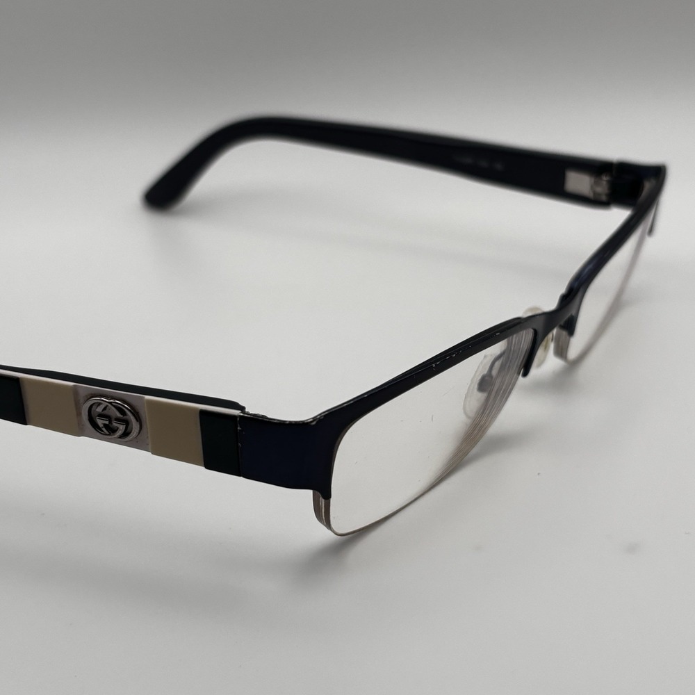 Gucci GG 4213 9S6 Eyeglasses Frames Blue Cream Stripe 51-17-135 Made in Italy - Picture 2 of 6
